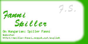 fanni spiller business card